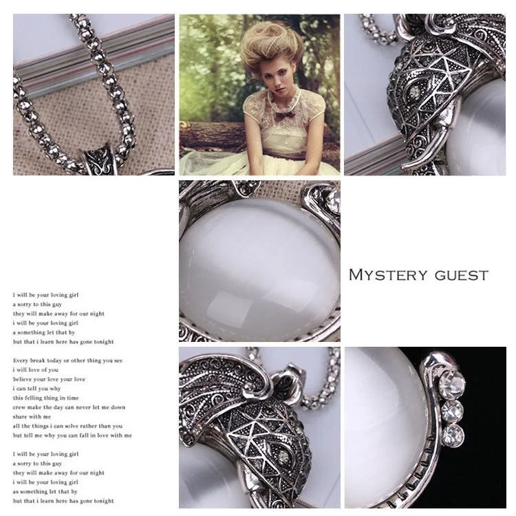 Длинная цепочка для свитера с изображением слона Женское Ожерелье лучшее