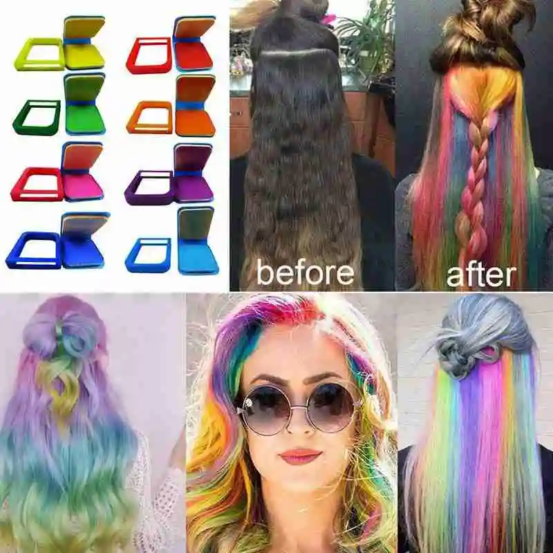 

Hair Chalk Powder Disposable Colors Hair Color Portable Salon Soft Color Beauty Dye Color Paint Style Temporary Pastel DIY I6E0
