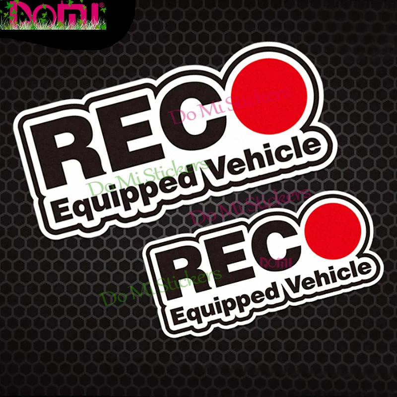 

Reflective REC EQUIPPED VEHICLE Car Warnning Sign Sticker Windshield Bumper Car Styling JDM Vinyl Decal Waterproof PVC