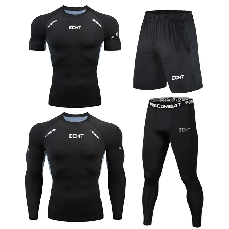 4 шт./компл. мужские спортивные костюмы спортивная одежда компрессионная для
