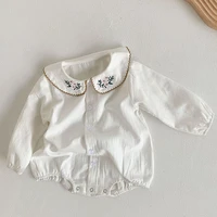 floral embroidery toddler baby girl cotton romper spring autumn newborn baby girls jumpsuit infant baby girls clothes