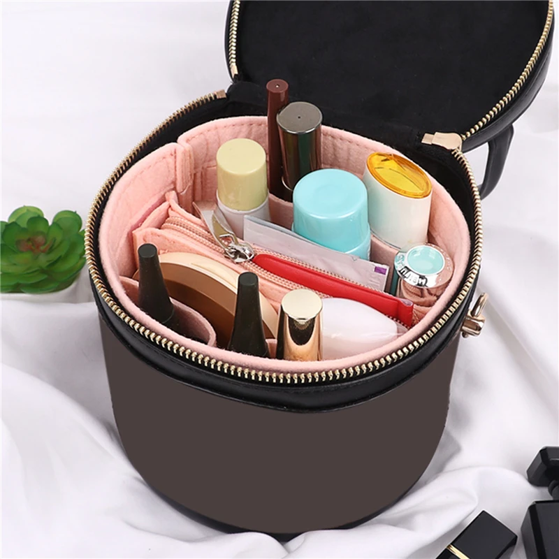 

Simple Style Ladies Bucket Bag Felt Liner Cosmetic Bag Purse Handbag Storage Bag Fashion Handbag For Women Girls