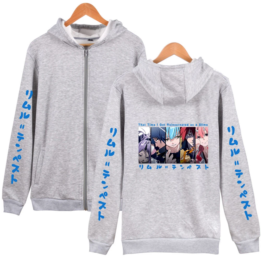 

That Time I Got Reincarnated As A Sweatshirts Slime Zipper Hoodie Fashion Anime Boy Girl Casual Autumn Pullover Tops Harajuku
