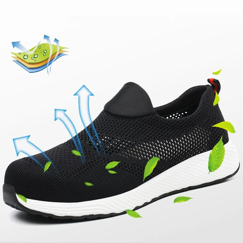 

Dropshipping Indestructible Shoes Men and Women Work Safety Shoes with Steel Toe Cap Puncture-Proof Boots Breathable Sneakers