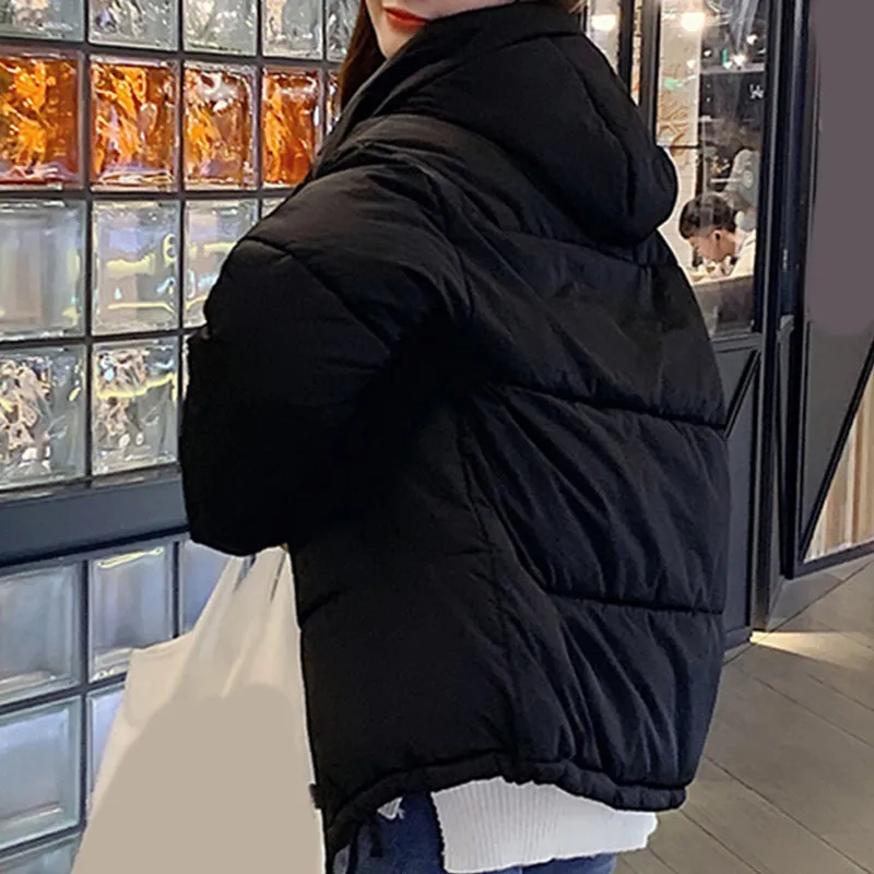 RealShe куртка парка для женщин с капюшоном полный рукав карманы женская зимняя