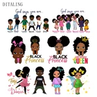 Черная наклейка принцессы на одежду, сделай сам, термонаклейки для футболок, модные детские нашивки для девочек на одежду, термонаклейка