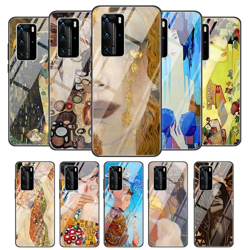 Чехлы Kiss Gustav Klimt для Huawei P30 P40 Plus P20 Lite 5G P Smart 2020 S Z Pro 2019 чехол телефона из закаленного