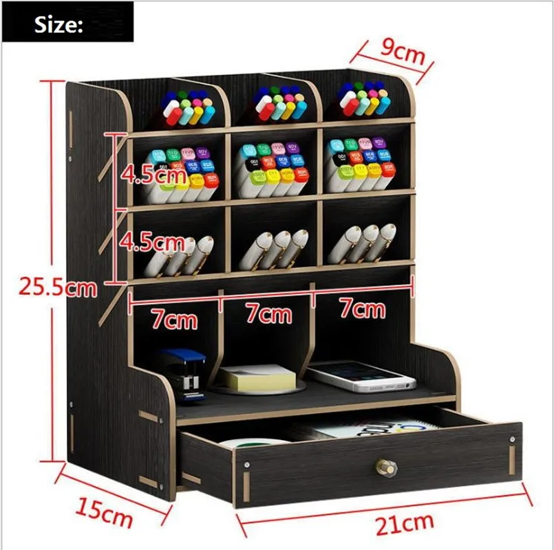 Мультифункциональный деревянный Настольный органайзер держатель для