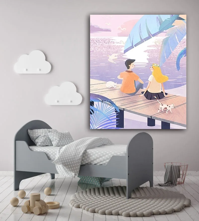 DIY картинки для раскраски по номерам с мальчиками и девочками живопись картина