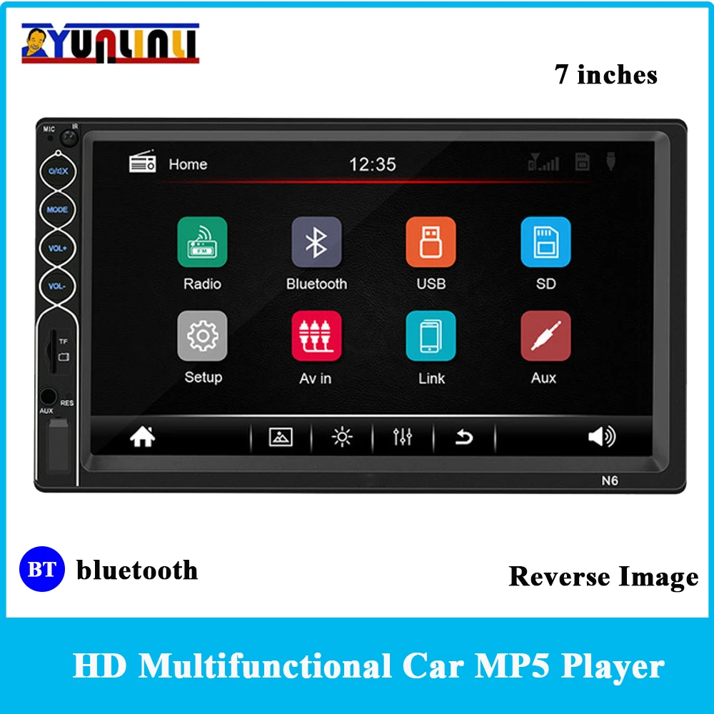 

YUNLINLI 2 Din 7 Inch bluetooth Car Multimedia Player HD Screen Car Monitor Car Stereo Radio With GPS Reversing Image Function