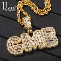 uiwn custom bubble letters necklace with name mens zircon pendant commission gift jewelry