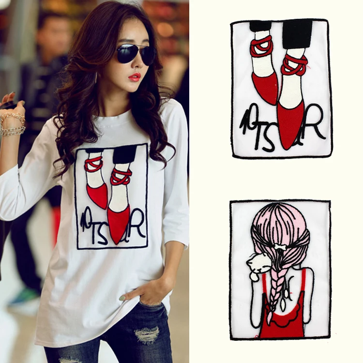 2019 новый дизайн красный полотенце продолговатая нашивка на одежду для девочек