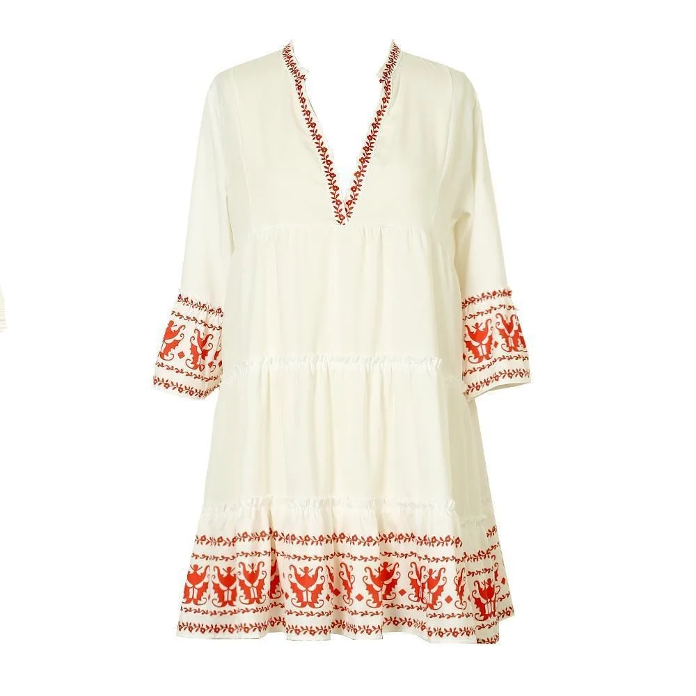 

2021 New Women White Dress Cotton Beach Dress For Ladies Casual Bohemia Style Hooliday Dress Summer Clothes Drop Shipping