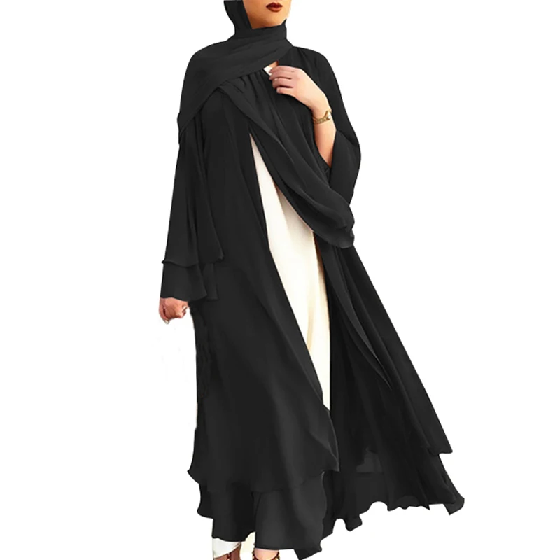 Женский халат из полиэстера, дышащая приятная для кожи ткань, модное элегантное многослойное длинное платье d88