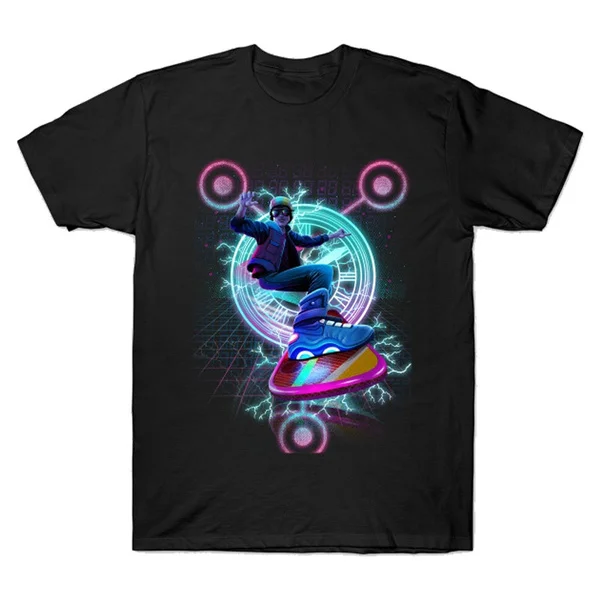 

T-shirt Harajuku Streetwear Cotton Camisetas Hombre Men hoverboard to the future Funny Cool T Shirt tops tee