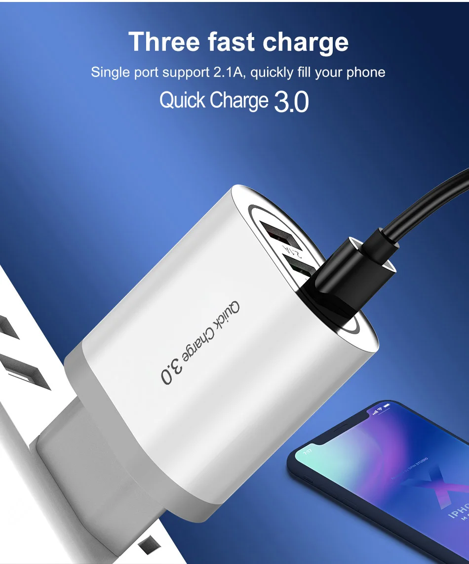 Олаф 18 Вт Быстрая зарядка 3,0 USB зарядное устройство QC3.0 Быстрая зарядка мульти зарядное устройство для samsung S10 Xiaomi Mi9 iPhone X настенное зарядное устройство для телефона
