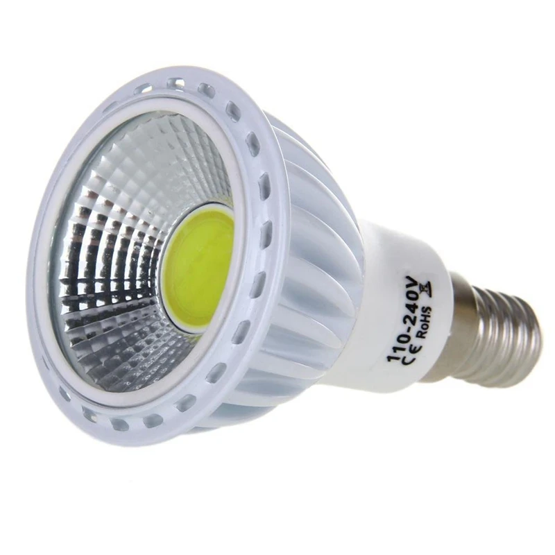 

E14 6W COB LED Lamp Spotlights Light Spot Lighting Luminaire Lamp 420LM 60° AC 100-240V White
