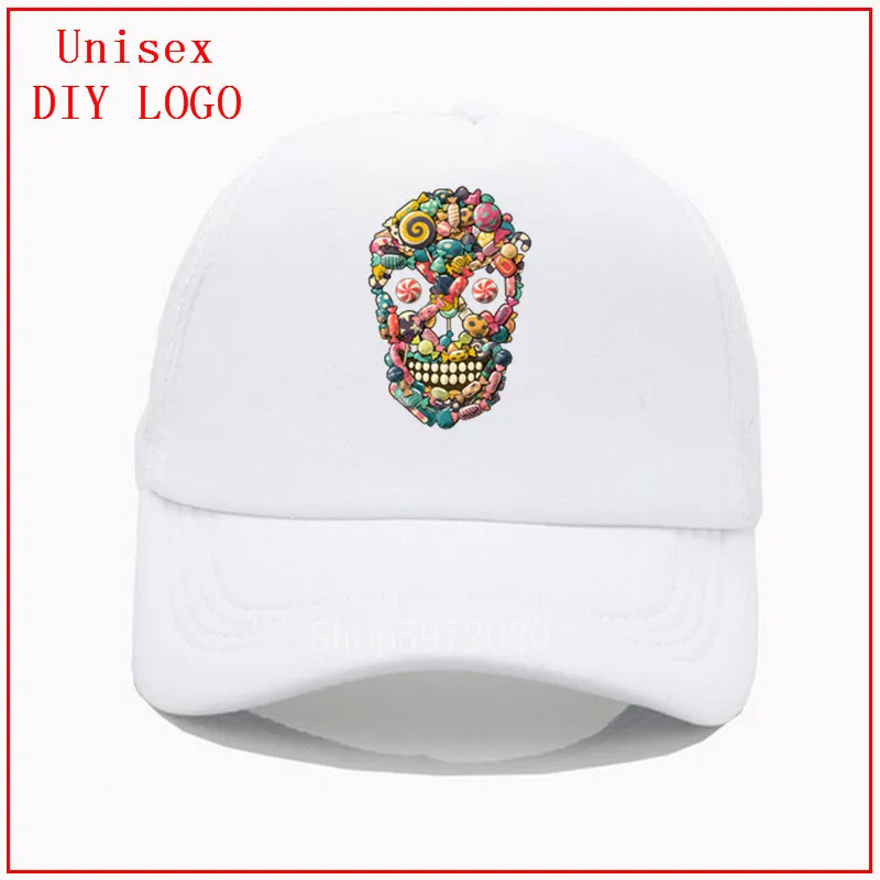Модная сетчатая Кепка с изображением конфет черепа милой еды принтом бейсболка