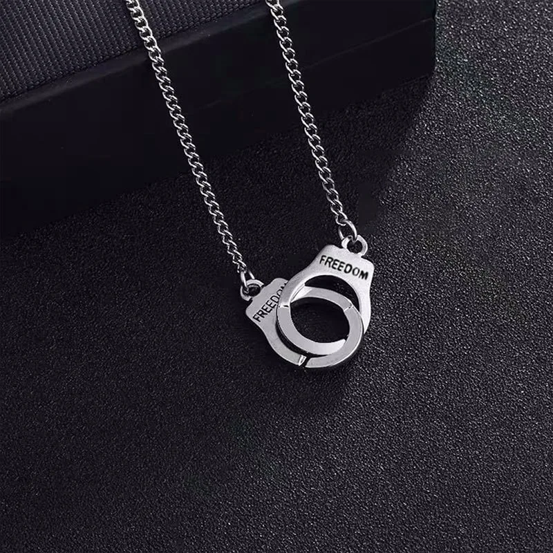 

Punk Style Handcuff Necklace for Women Men Fashion Jewelry Lover's Collares Choker Valentine's Day Couple Gifts