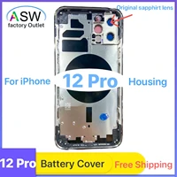 back housing cover for iphone 12 pro max battery cover sim card tray middle chassis frameside key parts for iphone 12 progift