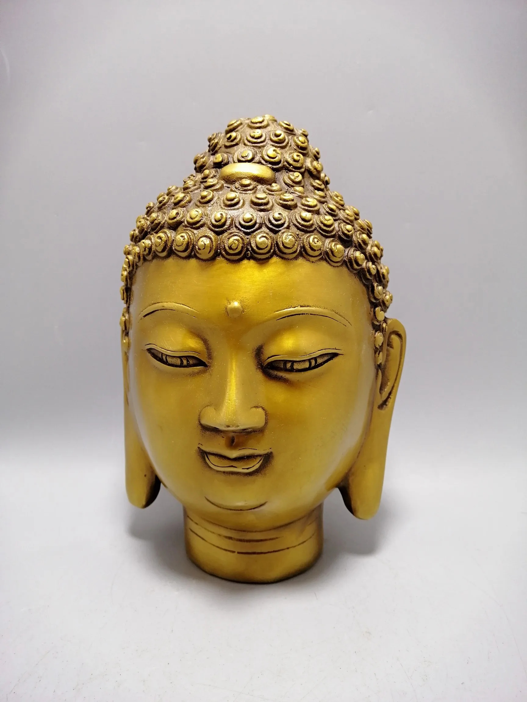 

Chinese Collect Brass Sculpture Buddha Head Metal Crafts Home Decoration