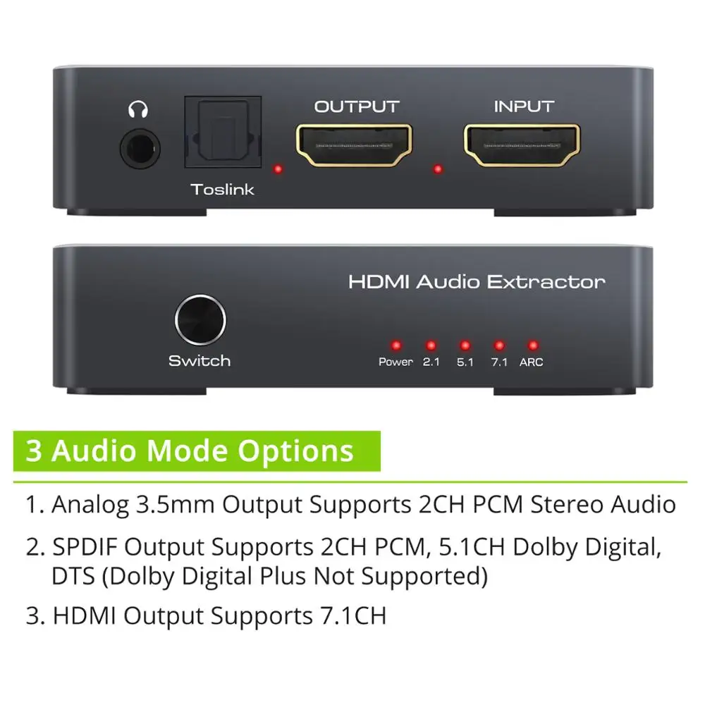 Аудиоадаптер Neoteck 4K HDMI 3 5 мм TOSLINK SPDIF | Электроника