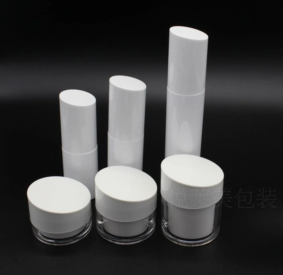 Белая бутылка крема с двойными стенками 50 г пластиковая банка для ночного