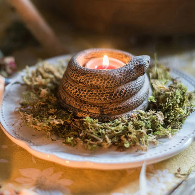 Новый дизайн змеи Проблемные бетон декоративный светильник для чая подсвечники |