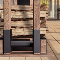 wood storage rack iron bracket kit screws fireplace home yard decorative heavy duty adjustable length device