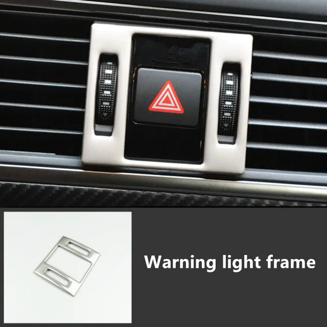 warning lamp Автомобильный Стайлинг консоль CD панель переключения передач декоративная крышка воздуха на выходе рамка наклейки для Audi A7 A6 C7 задняя панель прикуривателя - Название цвета: warning lamp