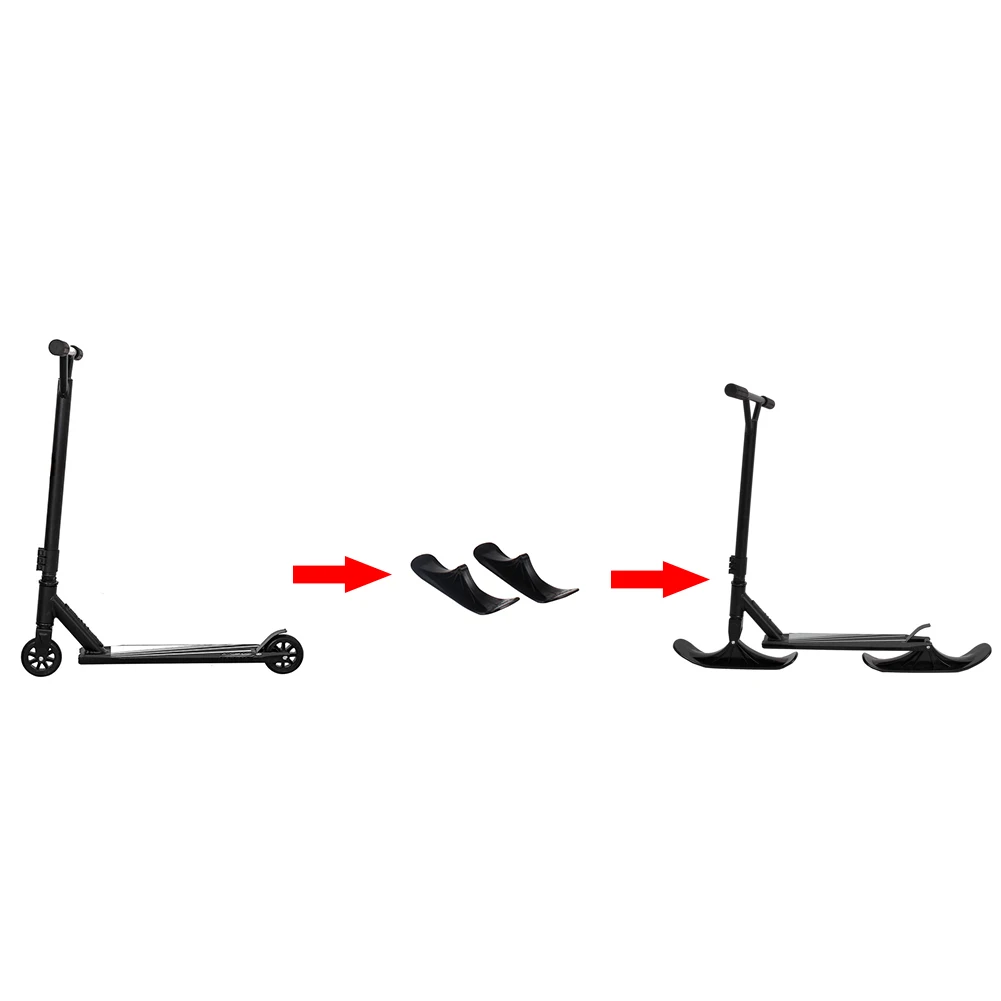 2PCS 2 In 1 Durable Winter Practical With Attachment Scooter Parts Sled Outdoor Ski Board Universal Replacement Black Direct Fit | Спорт и