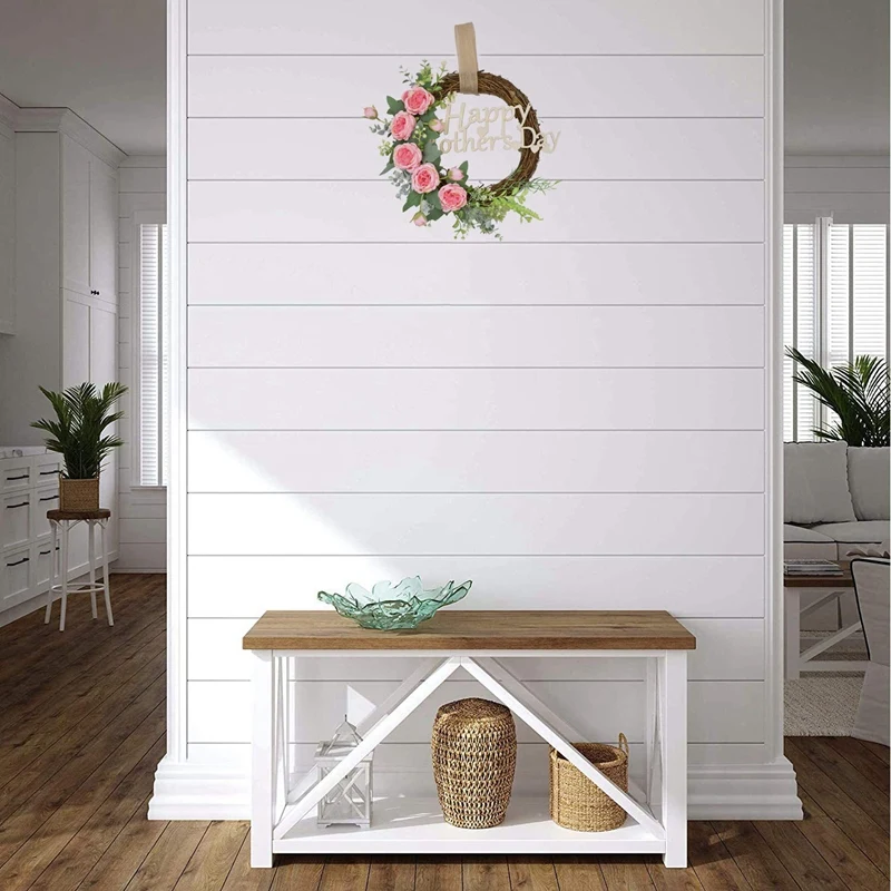 

Artificial Peony Wreath Mother's Day Wreath for Front Door Wedding Arch Party Wall Window Office Garden Home Decor
