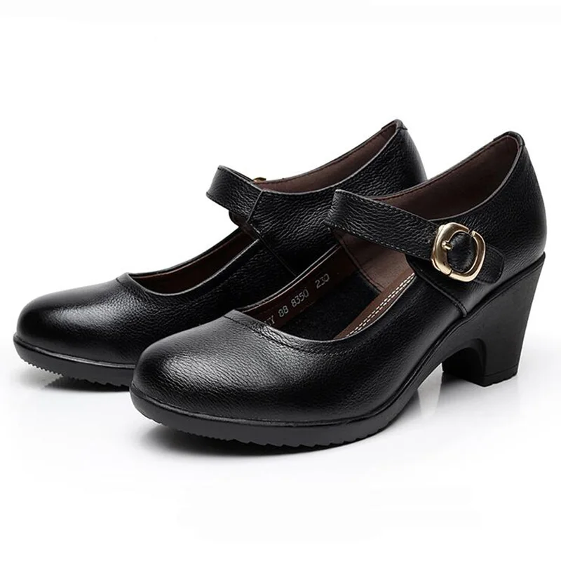 

GKTINOO Brand Shoes Woman High Heels 2021 New Spring Autumn Elegant Comfortable Genuine Leather Shoes Women Shoes