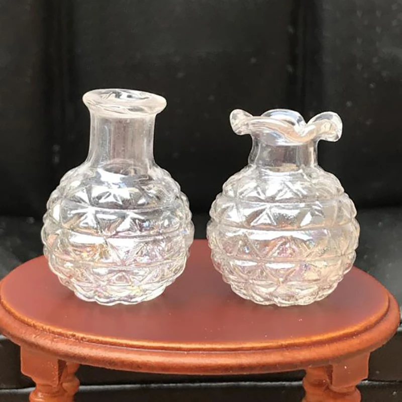 

2Pcs 1:12 Dollhouse Pearlescent Colorful Flowerpot Vase DIY Furniture Toys Dollhouse Miniature Accessories High Quality