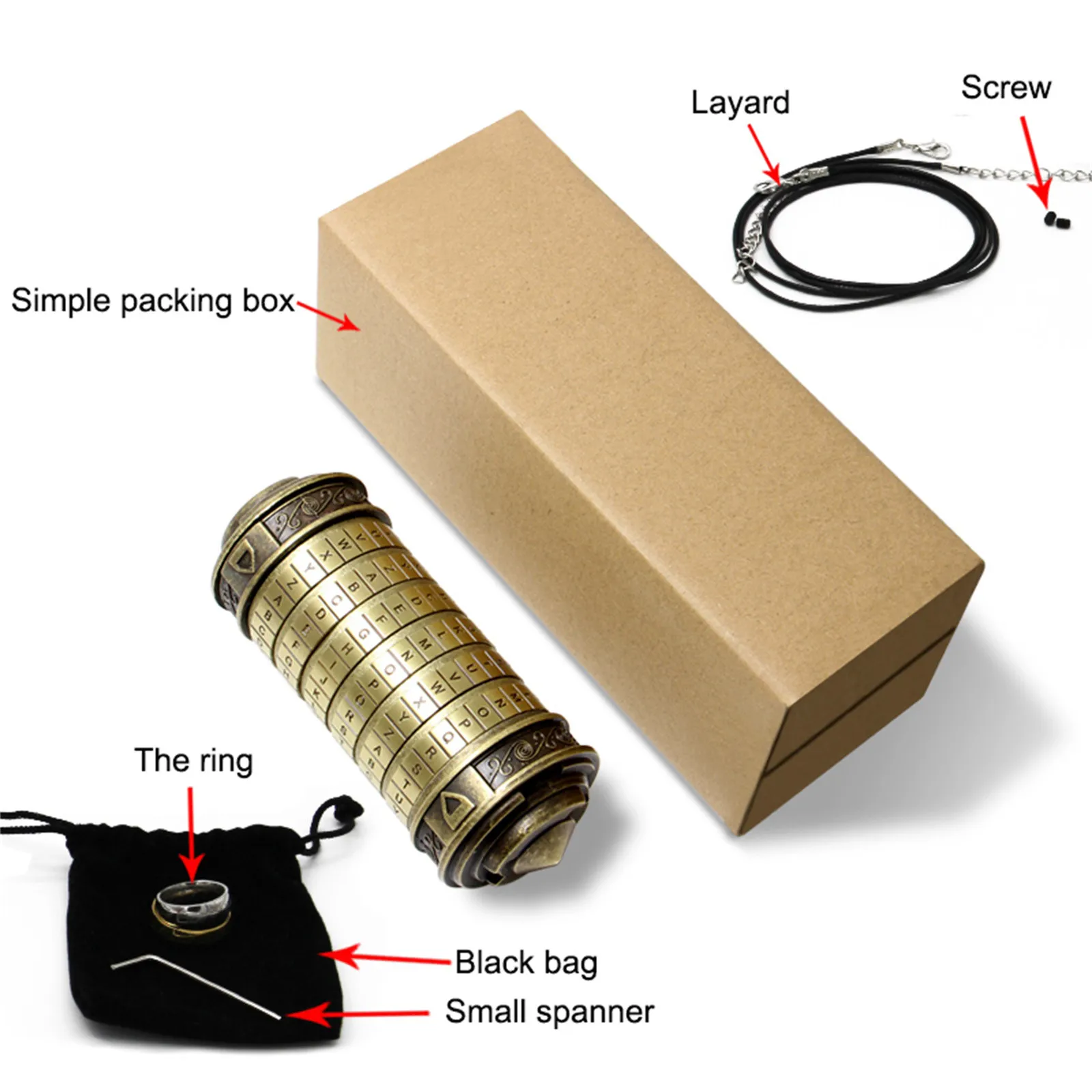 Цилиндрический замок для пар креативный подарок на день Святого Валентина с