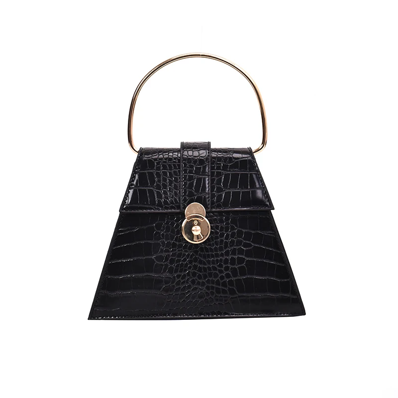 

Pattern Trapezoid Stone PU Leather Crossbody Bags For Women 2021 Shoulder Simple Bag Female Handbags Metal Handle Totes