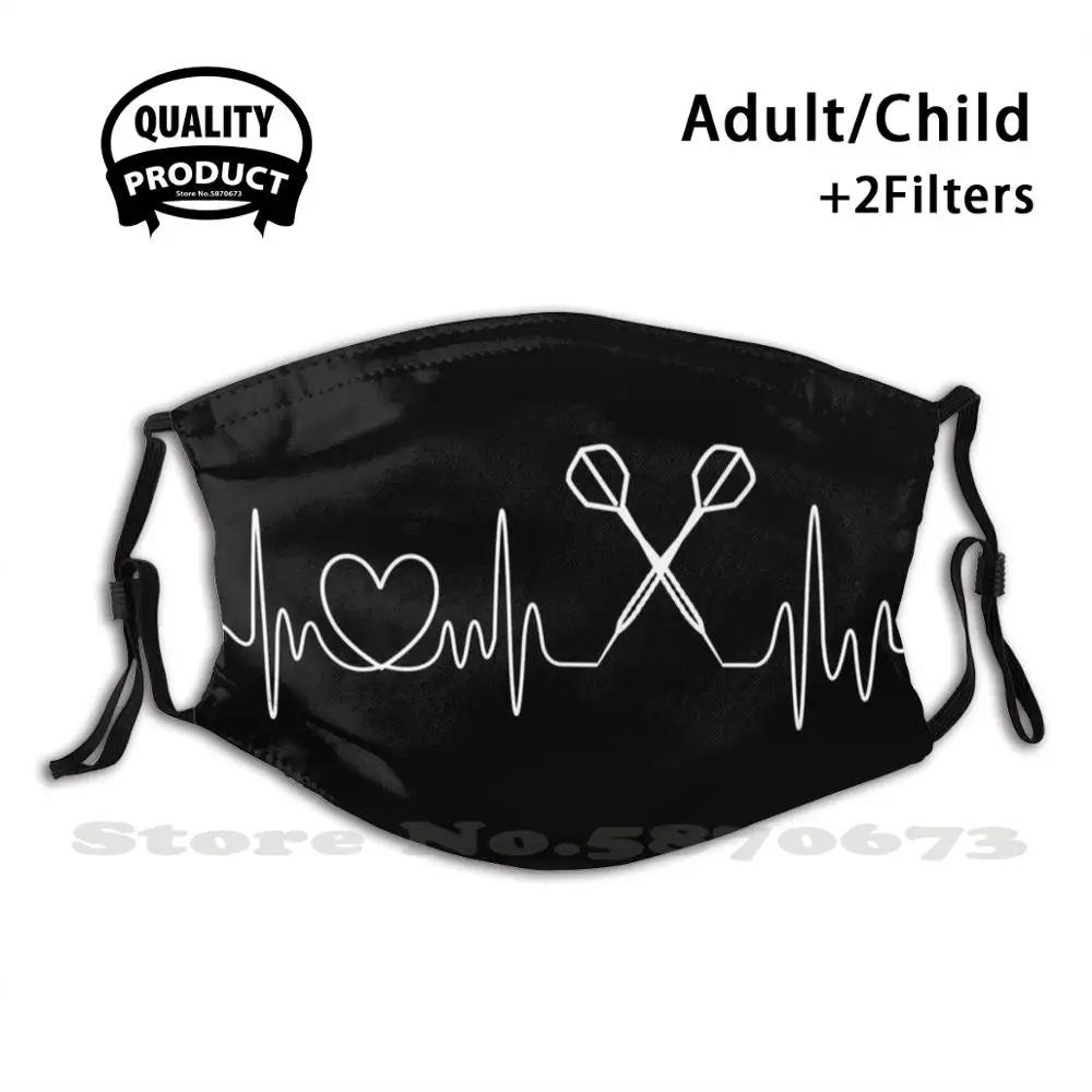 

Дротика с сердцебиением I Love Дротика s противопылевая маска для лица моющийся многоразовый фильтр дротика с сердцебиением дротика с друзьям...