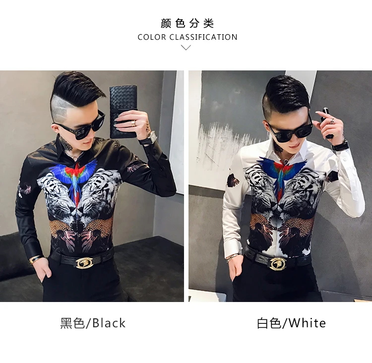 Дизайнерские мужские рубашки с 3D принтом, с длинным рукавом, Camisa Masculina, Повседневная приталенная Мужская рубашка для работы в ночном клубе, уличная рубашка