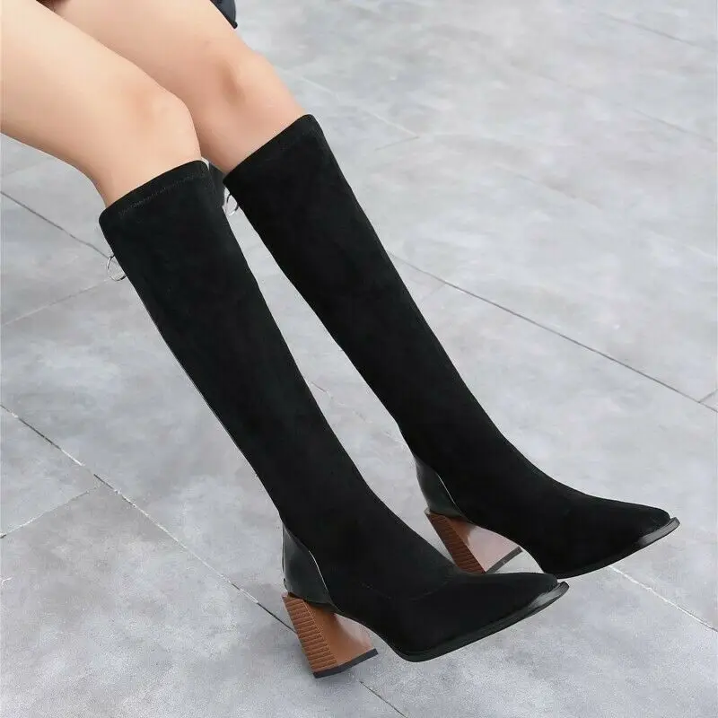 

Женские ковбойские сапоги до середины икры с квадратным носком