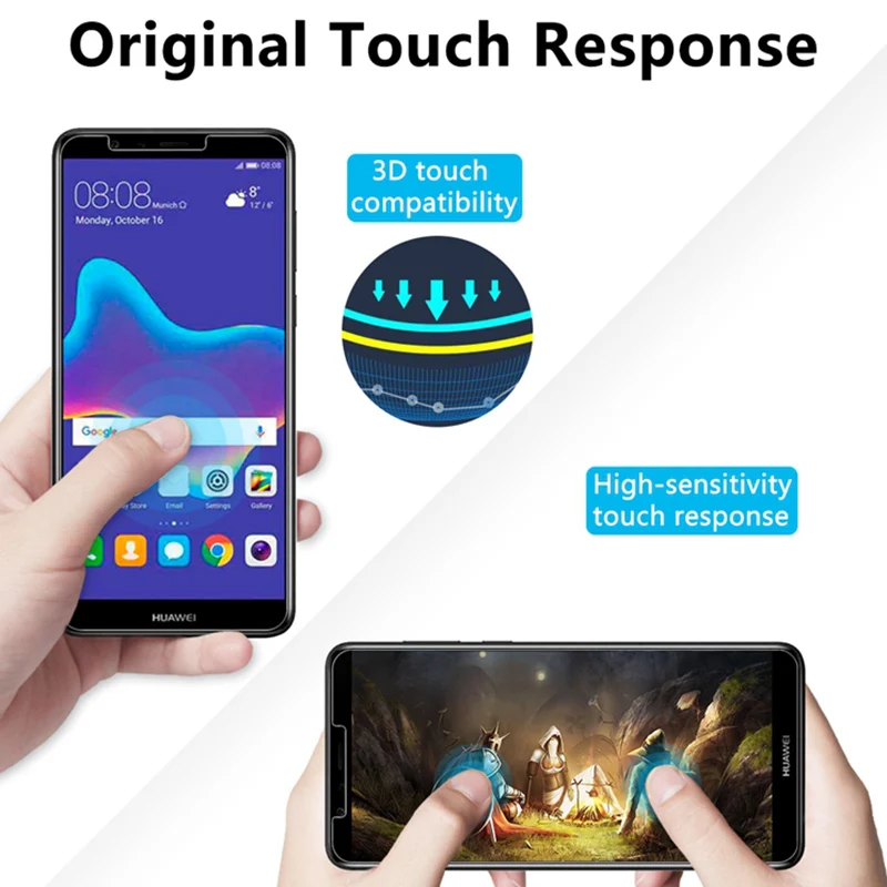 Clear Phone Film for Huawei Y6 ii Compact Glass Protective Screen Protector Tempered Y7 Prime Y5 Lite Y3 2017 | Мобильные телефоны