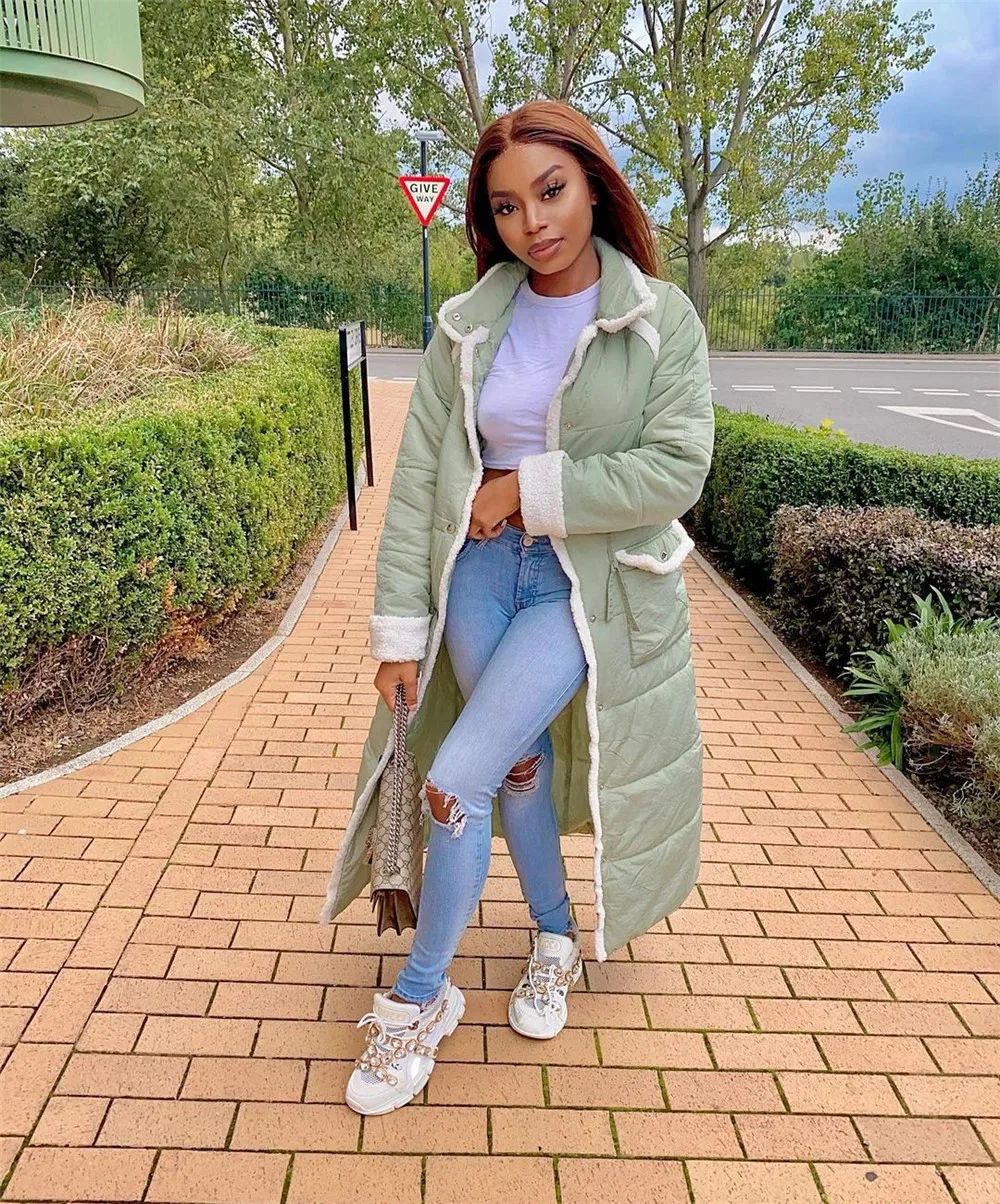 Длинная свободная куртка-пуховик Wjustforu зимняя одежда женский пуховик модное