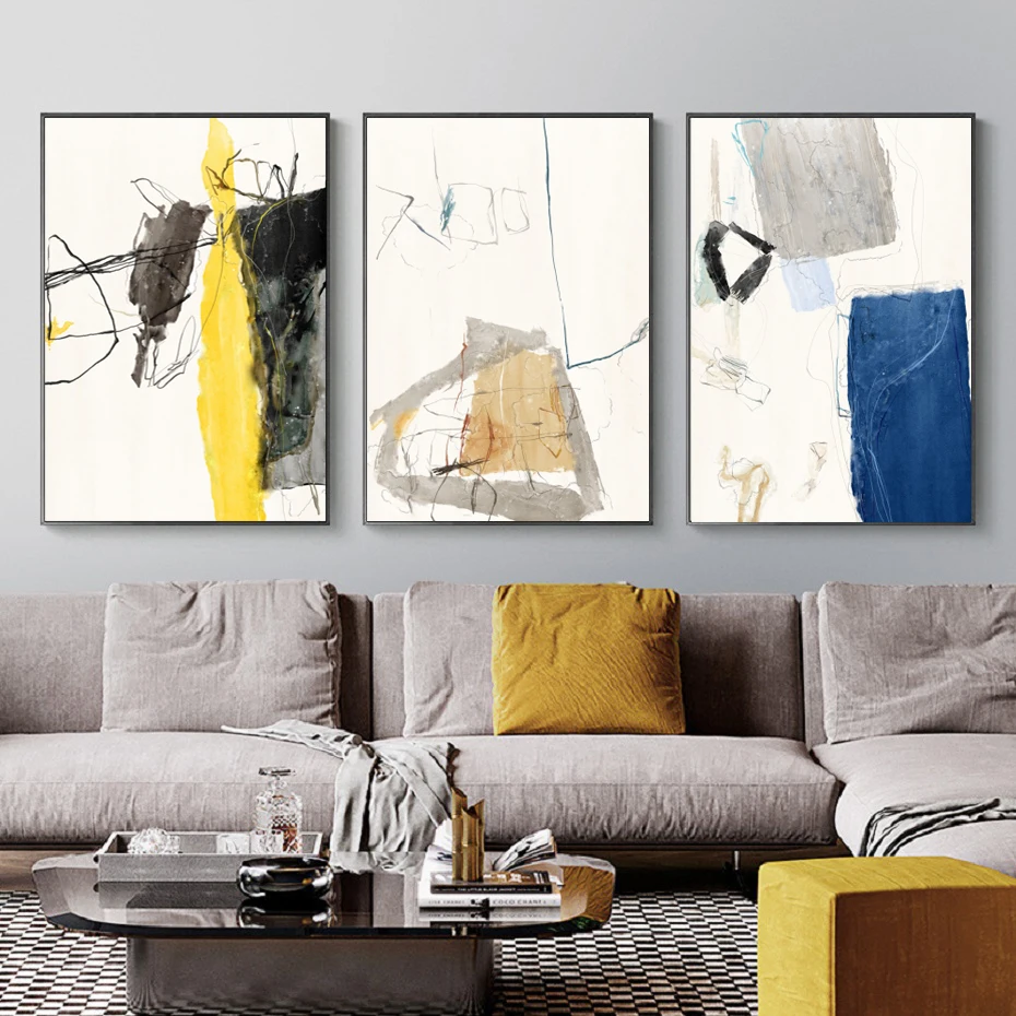 Абстрактный минималистский воды Цвет черный черно-белые линии декоративная