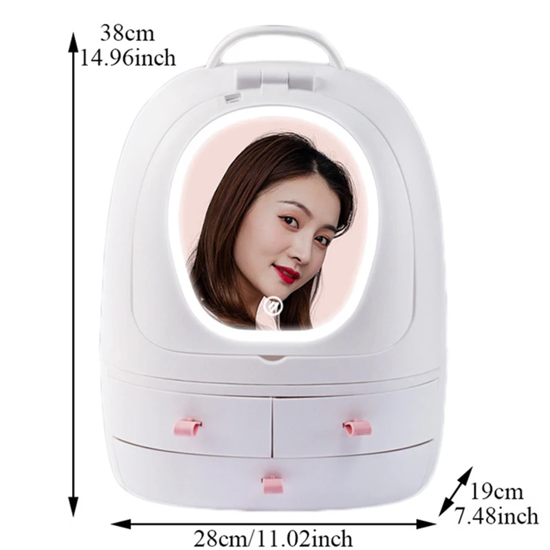 Косметический ящик для хранения светодиодный светильник косметическое зеркало