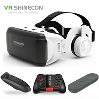 vr shinecon box 56 mini vr glasses 3d glasses virtual reality glasses vr headset with earphone for google cardboard smartp