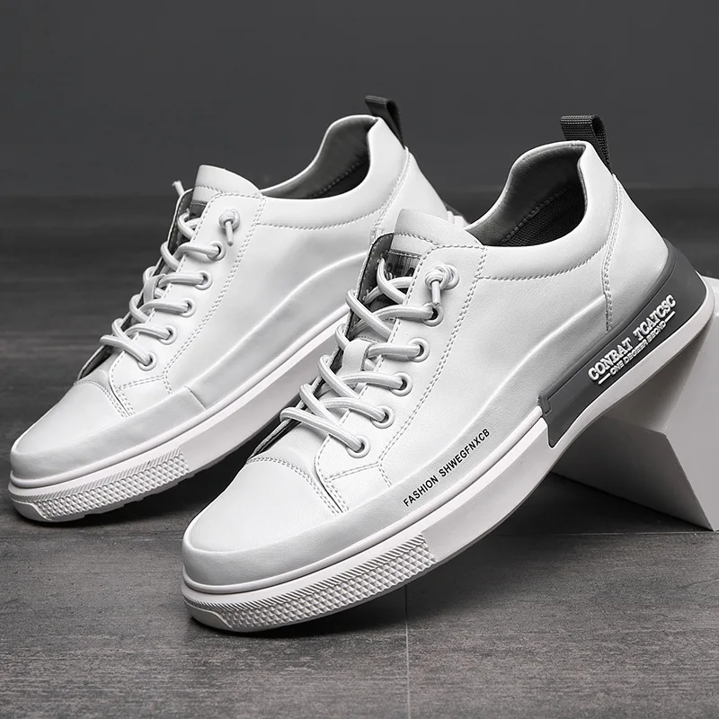 

Leather sneakers men's shoes trendy shoes spring 2021 new casual leather shoes men's white shoes off white shoes sneakers