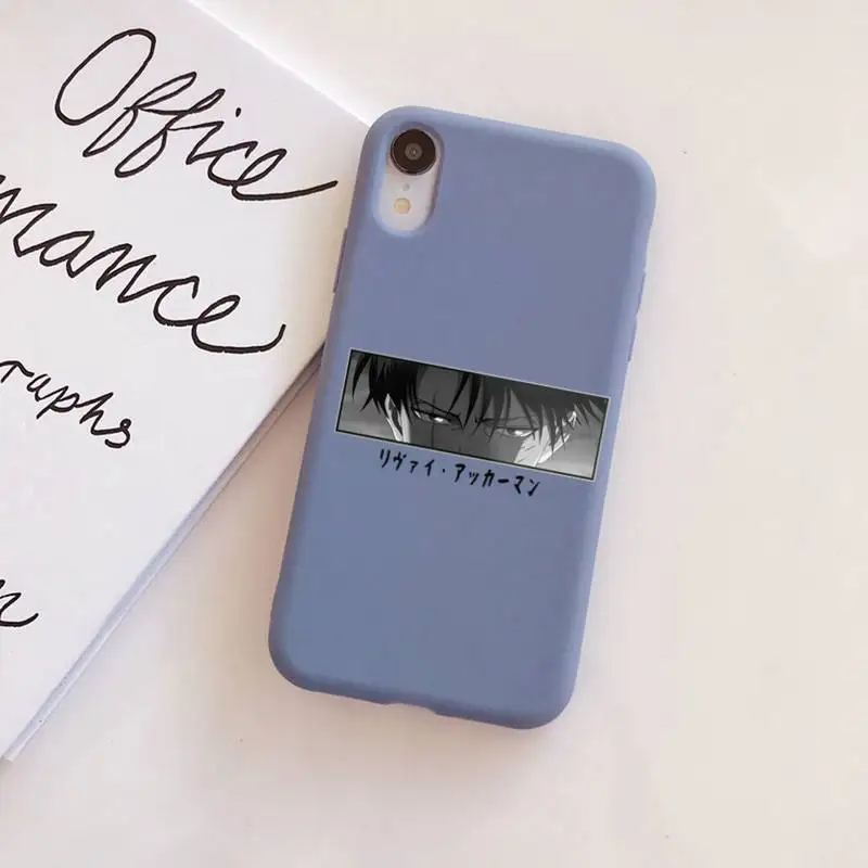 

YNDFCNB Attack On Titan Levi Ackerman Phone Case Soft Solid Color for iPhone 11 12 13 mini pro XS MAX 8 7 6 6S Plus X XR