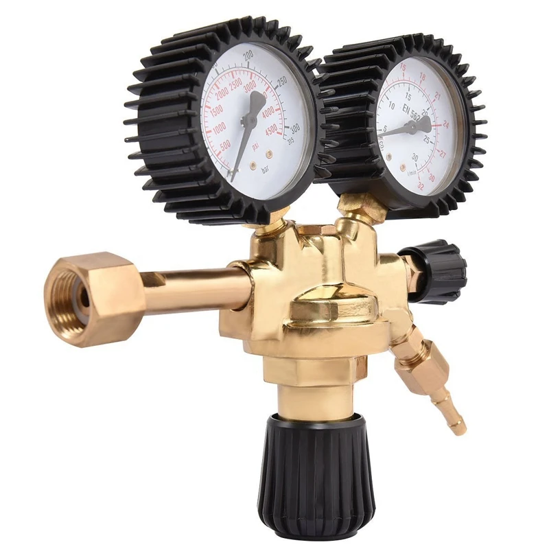 Brass Ar/Co2 Meter Reductor Argon Regulator Carbon Dioxide Mini Pressure Reducer Dual Gauge 0-4500 Psi | Инструменты