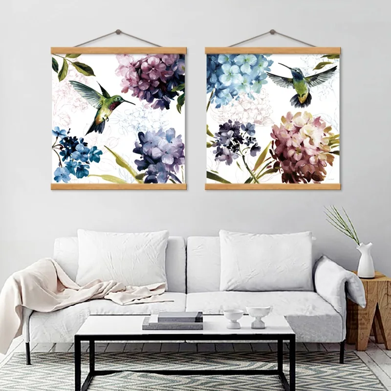 Красивая Гортензия плакат с художественным изображением цветок Картина на