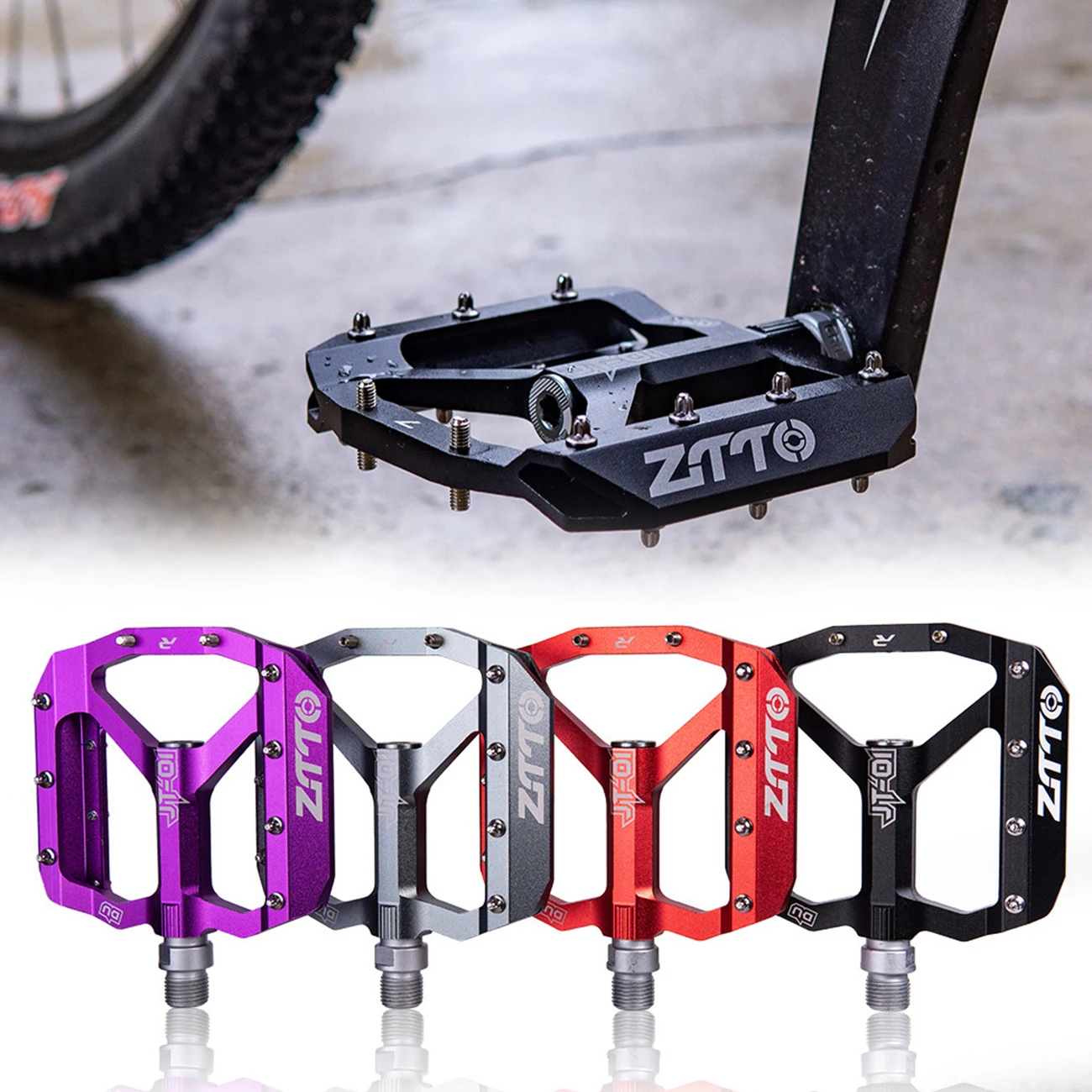 

Велосипедные педали ZTTO, подшипник из алюминиевого сплава, плоская легкая педаль для дорожного и горного велосипеда, уличные велосипедные а...