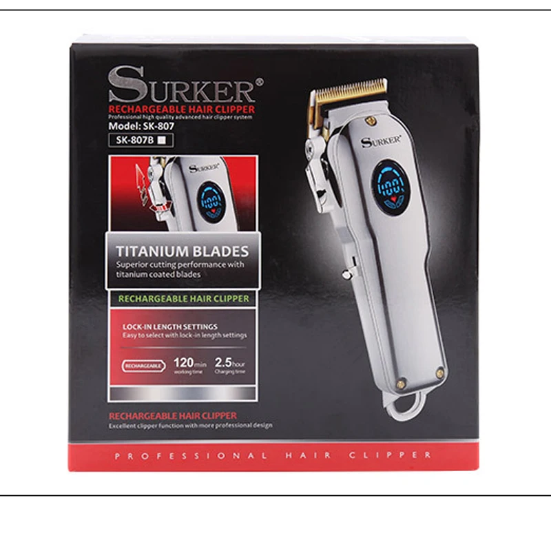 

Surker Electric Clipper SK-807B Oil Head Hair Clipper In-line High Power Mute Hair Clipper Distribution Toolbox